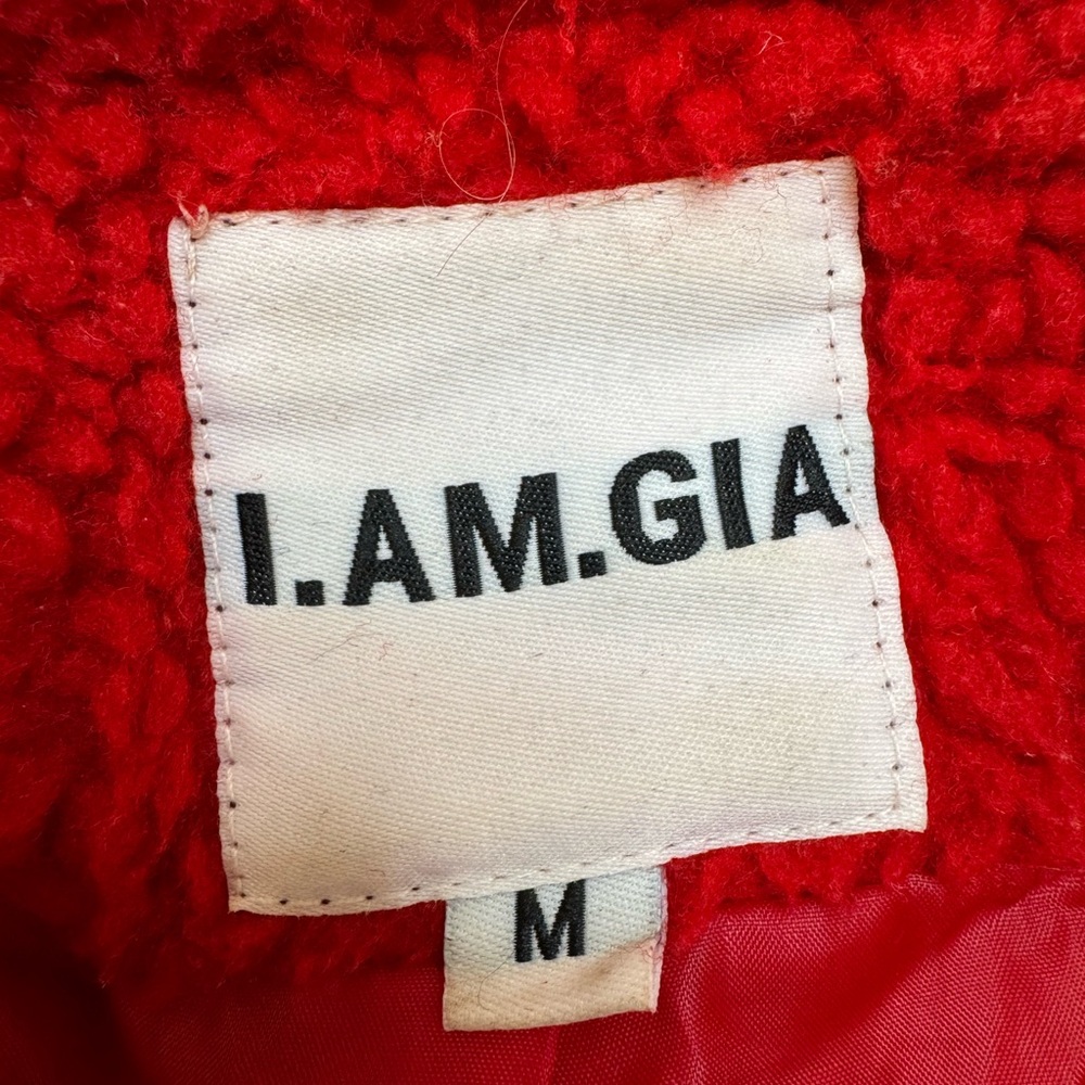 I. Am. Gia Pixie Oversized Teddy Coat Red size Medium Revolve $110 - Picture 7 of 16